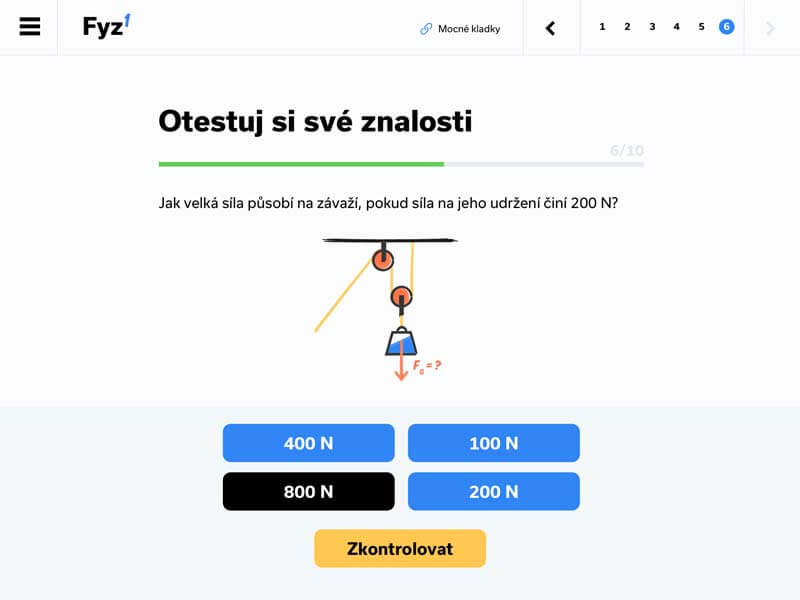Fyzika: Testy ověří nabyté znalosti, odpovědi rovnou vyhodnotí